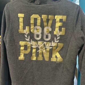 Victoria's Secret Charcoal Jacket with Gold Lettering